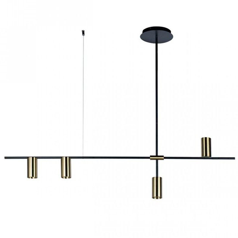 Подвесной светильник TRIBES LINEAR PENDANT 4 плафона Глянцевое золото Черный Подвесной светильник TRIBES LINEAR PENDANT 4 плафона Глянцевое золото Черный в Костроме | Loft Concept