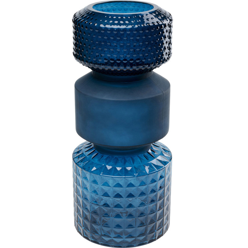 Ваза Geometric Blue Glass Vase 42 Синий Ваза Geometric Blue Glass Vase 42 Синий в Костроме | Loft Concept