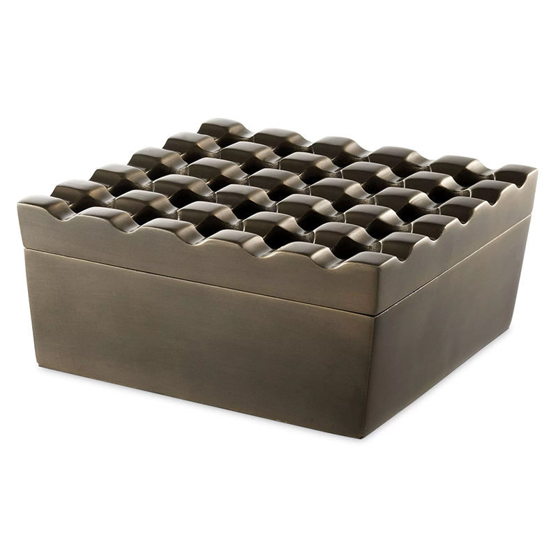 Пепельница Eichholtz Ashtray Deluxe Винтажная латунь Пепельница Eichholtz Ashtray Deluxe Винтажная латунь в Костроме | Loft Concept