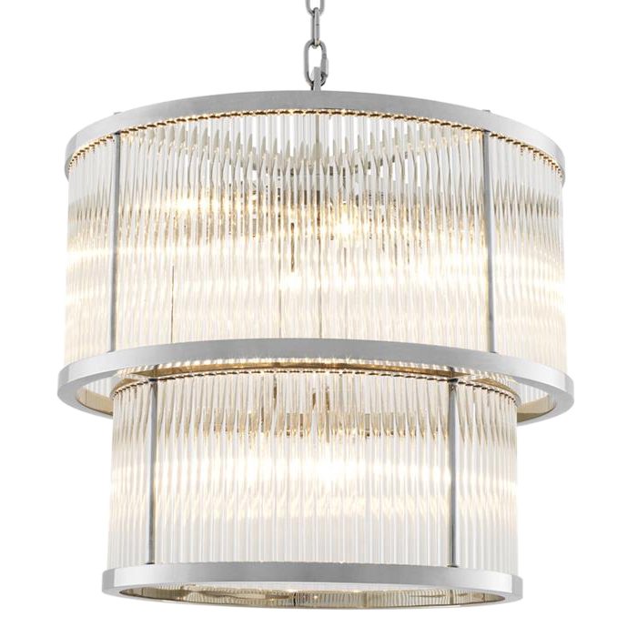 Люстра Chandelier Pasadena Nickel Никель Прозрачное Стекло Люстра Chandelier Pasadena Nickel Никель Прозрачное Стекло в Костроме | Loft Concept