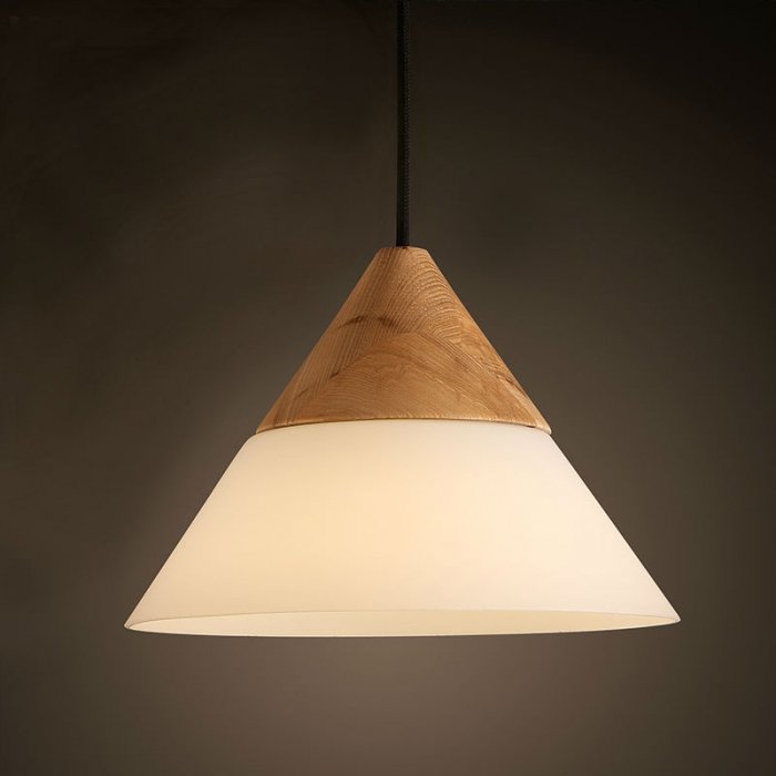 Подвесной светильник Opaque Light Fat Белый Белый дуб Подвесной светильник Opaque Light Fat Белый Белый дуб в Костроме | Loft Concept