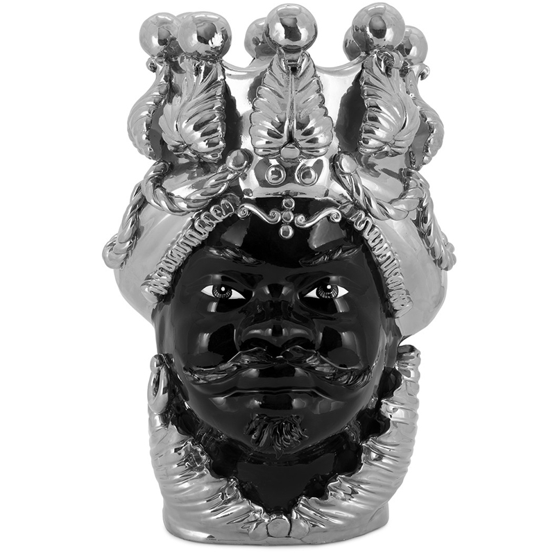 Ваза VASE MORO MAN BIG DREAMS silver Черный Серебряный Ваза VASE MORO MAN BIG DREAMS silver Черный Серебряный в Костроме | Loft Concept