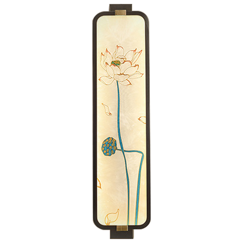 Настенный светильник Lotus Oriental Scenes Wall Lamp Темная медь Бежевый Мульти Настенный светильник Lotus Oriental Scenes Wall Lamp Темная медь Бежевый Мульти в Костроме | Loft Concept