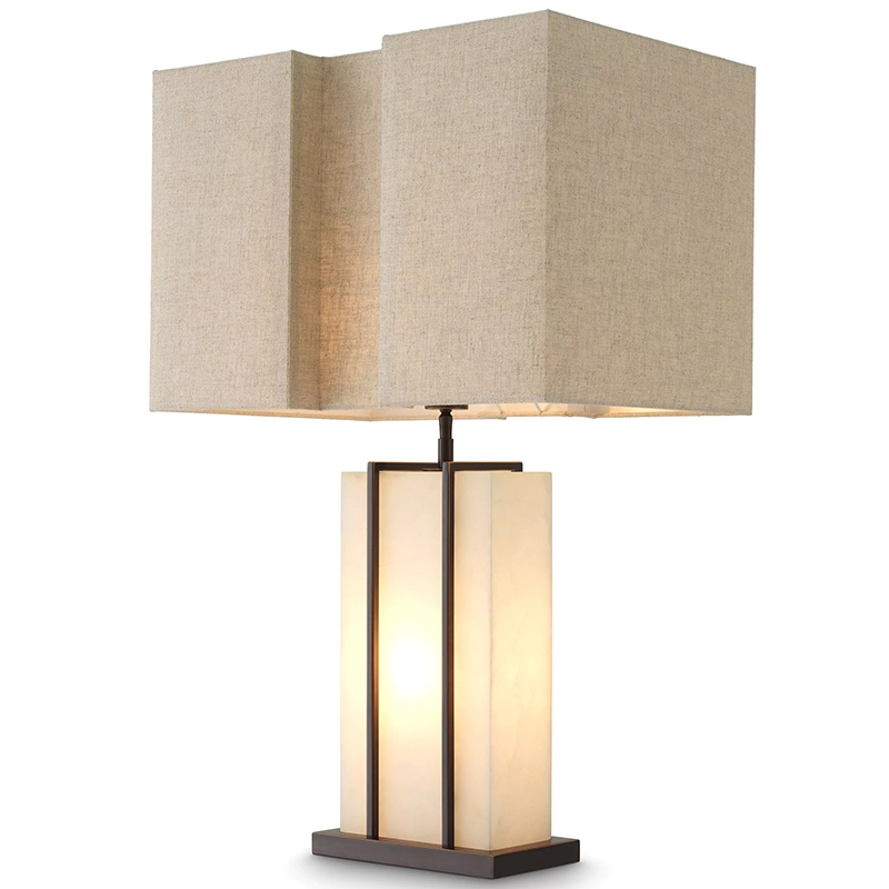 Настольная лампа Eichholtz Table Lamp Graham Темная бронза Бежево-серый Кремовый Настольная лампа Eichholtz Table Lamp Graham Темная бронза Бежево-серый Кремовый в Костроме | Loft Concept