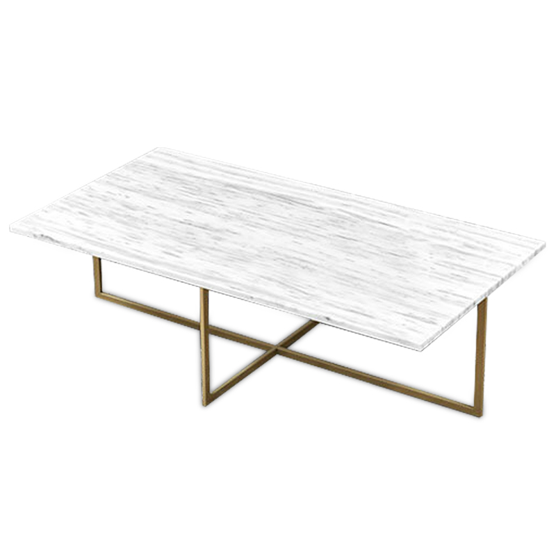 Кофейный стол Monson Coffee Table Белый Золотой Кофейный стол Monson Coffee Table Белый Золотой в Костроме | Loft Concept
