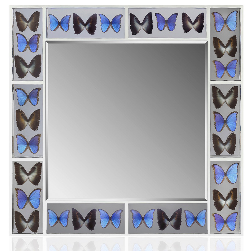 Зеркало BUTTERFLY SQ MIR Синий Серый Зеркало BUTTERFLY SQ MIR Синий Серый в Костроме | Loft Concept