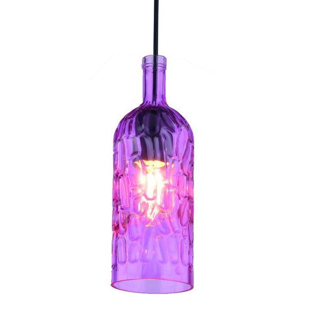 Подвесной светильник Geometry Glass Purpur Bottle Pendant Сиреневый Подвесной светильник Geometry Glass Purpur Bottle Pendant Сиреневый в Костроме | Loft Concept