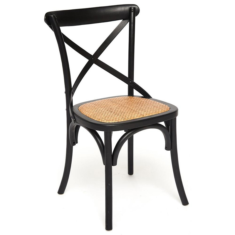 Стул Chaise Provence en Bois noir черный Черный Бежевый Стул Chaise Provence en Bois noir черный Черный Бежевый в Костроме | Loft Concept