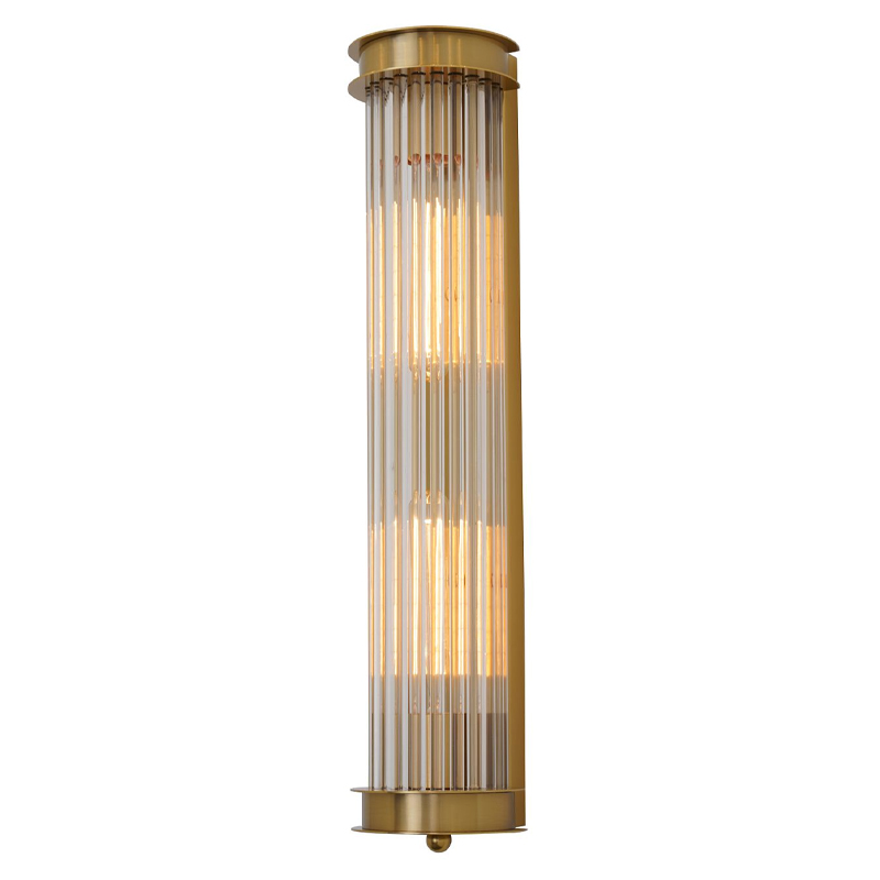 Бра с рифленым плафоном Glass Tube Brass Латунь Прозрачный Бра с рифленым плафоном Glass Tube Brass Латунь Прозрачный в Костроме | Loft Concept