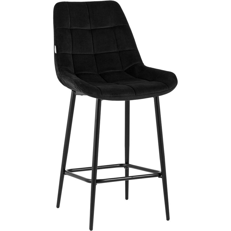 Стул Полубарный NANCY Chair посадка 65 см Черный Велюр Черный Стул Полубарный NANCY Chair посадка 65 см Черный Велюр Черный в Костроме | Loft Concept