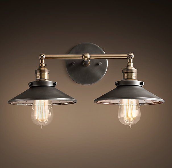 Бра Loft Cone 20th c.Factory filament Pendant Reflector Double Черный Бра Loft Cone 20th c.Factory filament Pendant Reflector Double Черный в Костроме | Loft Concept