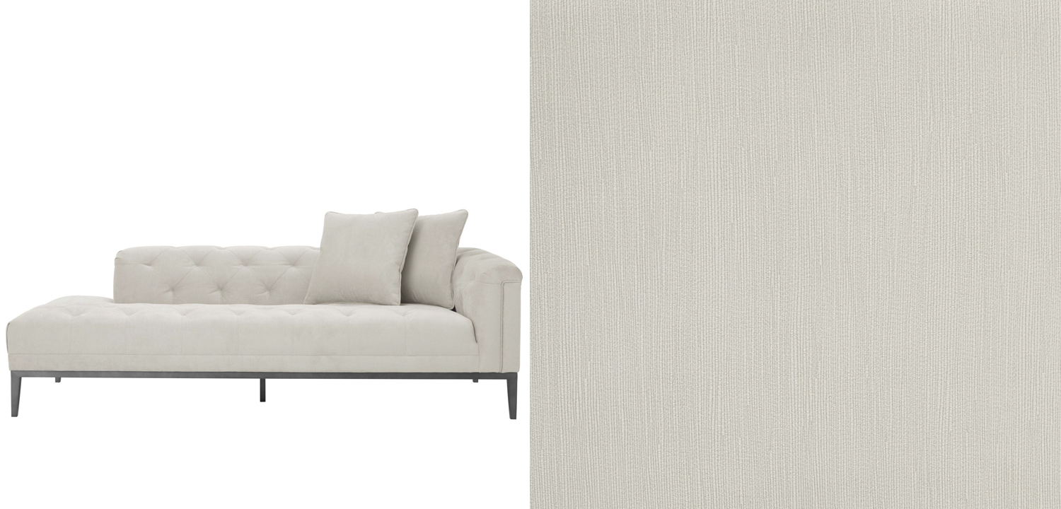 Кушетка Eichholtz Lounge Sofa Cesare Right Pebble grey - фото №1