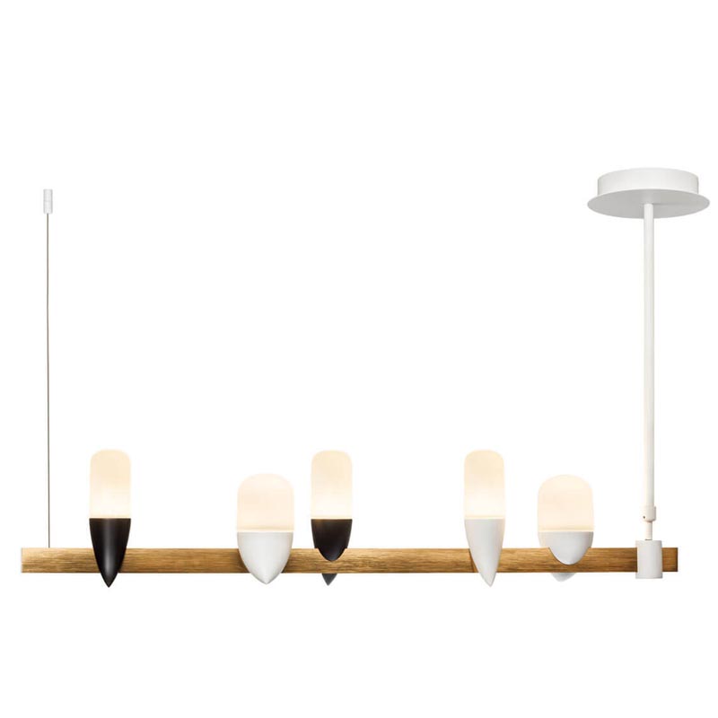 Люстра Ebenezer Chandelier Linear white 85 Белый Латунь в Костроме | Loft Concept 
