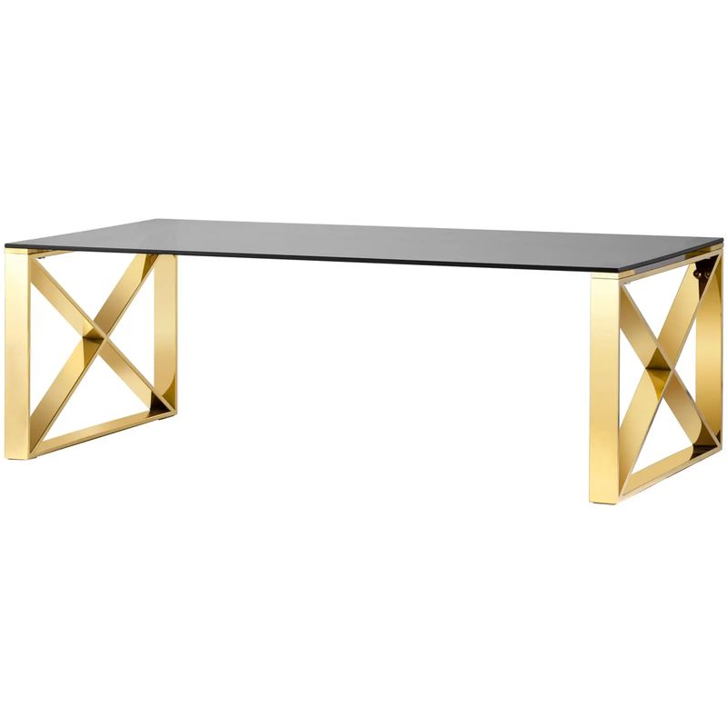 Столик кофейный Lannes Collection Gold Золотой Стекло Смок Столик кофейный Lannes Collection Gold Золотой Стекло Смок в Костроме | Loft Concept