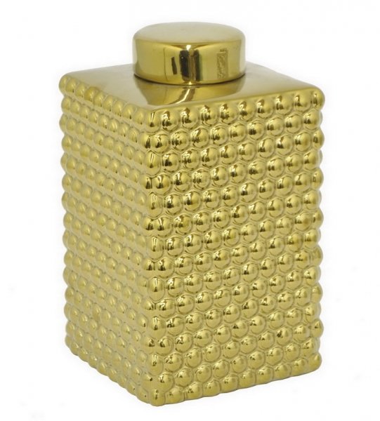 Сосуд с крышкой Chaplet Gold Big Золотой Сосуд с крышкой Chaplet Gold Big Золотой в Костроме | Loft Concept