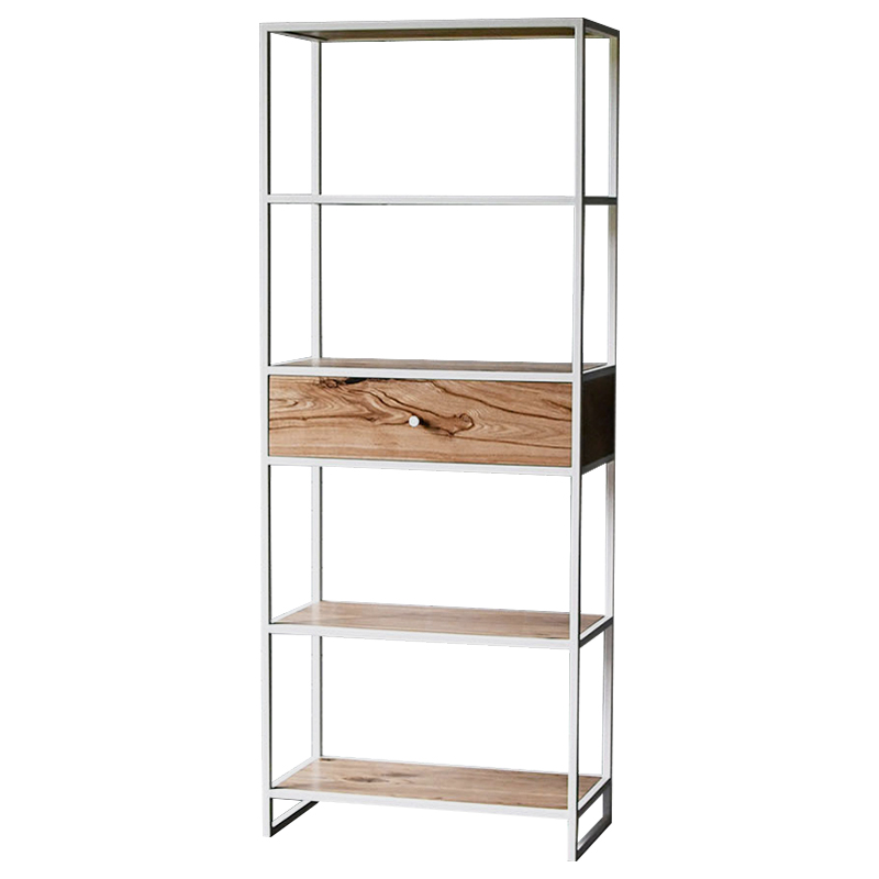 Стеллаж Reeve Industrial Metal Rust Rack Древесина Белый Стеллаж Reeve Industrial Metal Rust Rack Древесина Белый в Костроме | Loft Concept