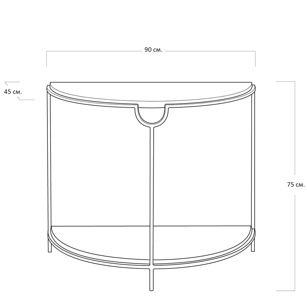 Консоль полукруглая с 2-мя полками Semicircular Console Консоль полукруглая с 2-мя полками Semicircular Console в Костроме