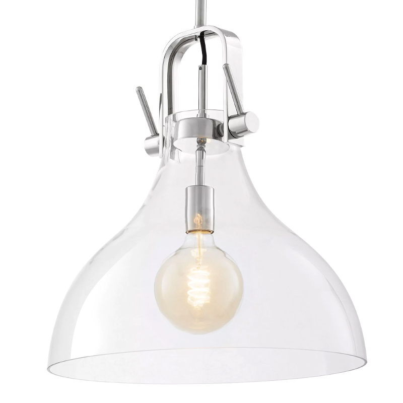 Подвесной светильник Eichholtz Lamp Connery Nickel Прозрачное Стекло Никель Подвесной светильник Eichholtz Lamp Connery Nickel Прозрачное Стекло Никель в Костроме | Loft Concept