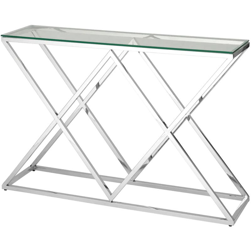 Консоль Geometry Rhombus Silver Серебряный Прозрачное Стекло Консоль Geometry Rhombus Silver Серебряный Прозрачное Стекло в Костроме | Loft Concept