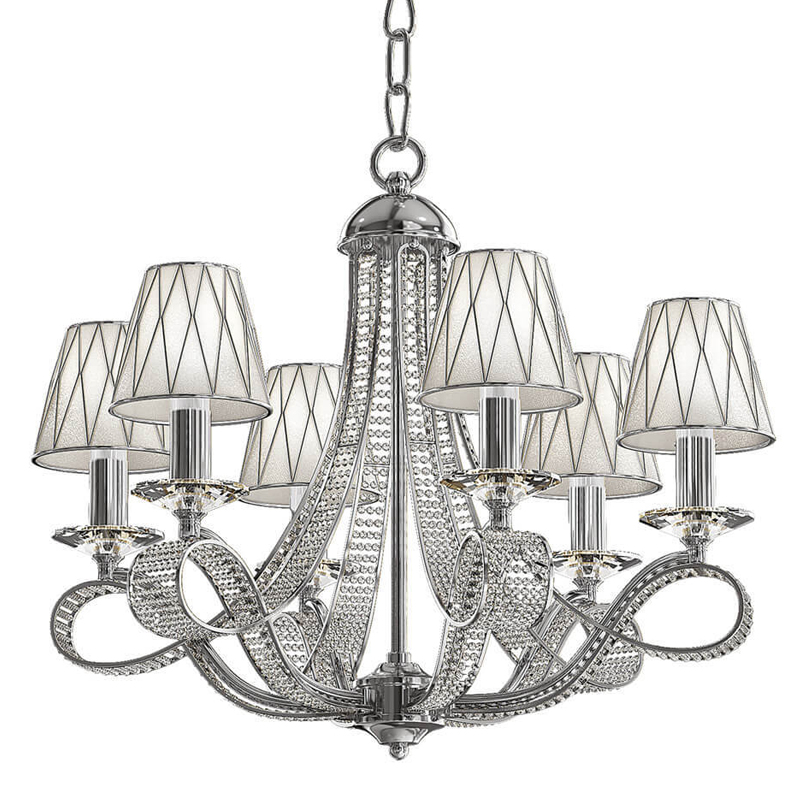Люстра Franseza Chandelier chrome 67 Хром Белый Люстра Franseza Chandelier chrome 67 Хром Белый в Костроме | Loft Concept