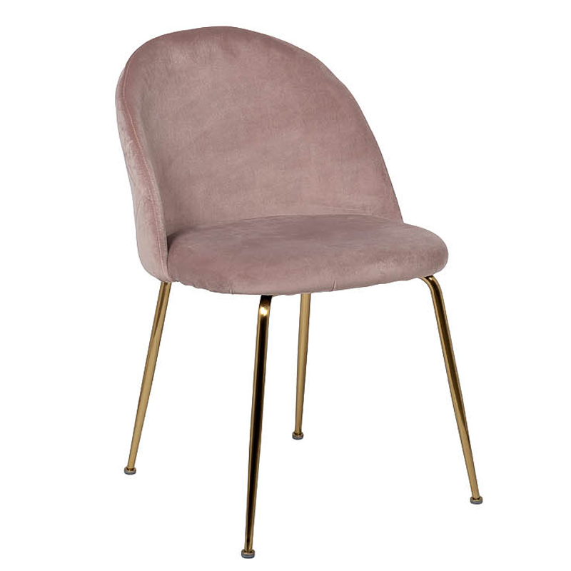 Стул Sadler Chair pink velor Розовый (Rose) Золотой Стул Sadler Chair pink velor Розовый (Rose) Золотой в Костроме | Loft Concept