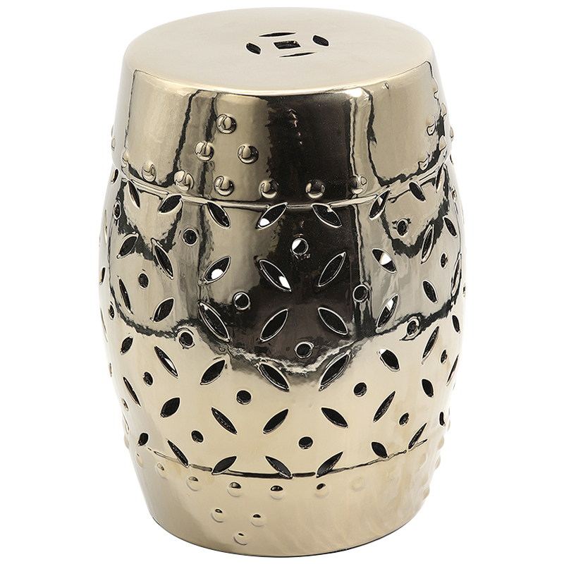 Керамический табурет Coin Lattice Garden Stool - Gold Глянцевое золото Керамический табурет Coin Lattice Garden Stool - Gold Глянцевое золото в Костроме | Loft Concept