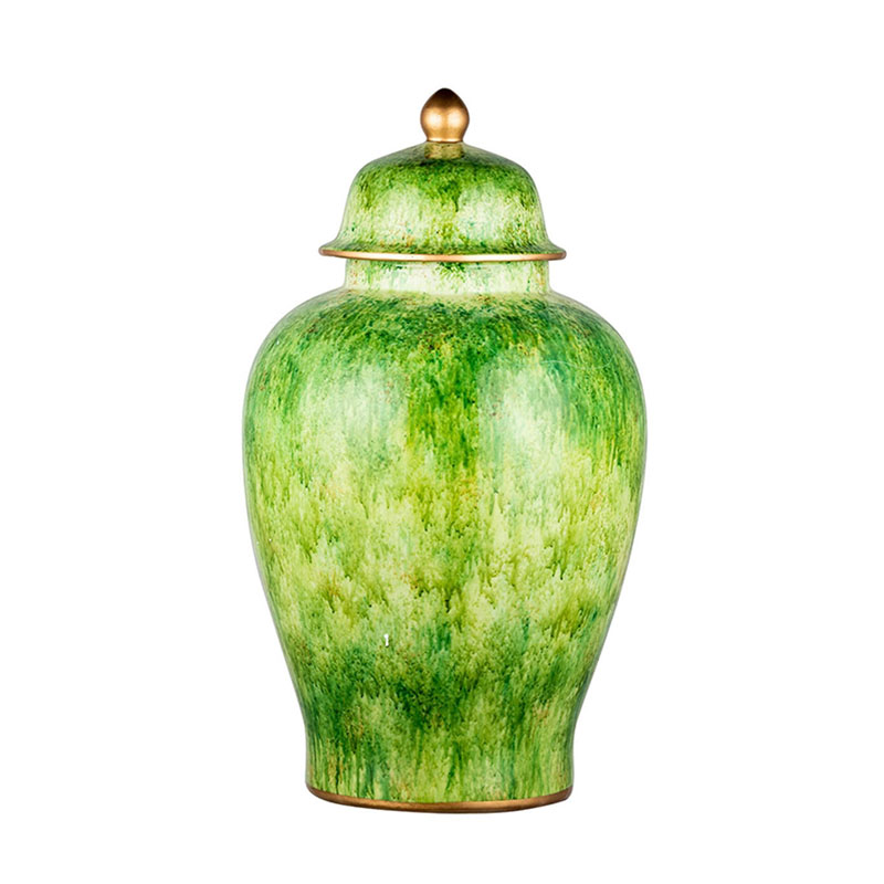 Ваза Vase Gold Edging 60 Зеленый Золотой Ваза Vase Gold Edging 60 Зеленый Золотой в Костроме | Loft Concept