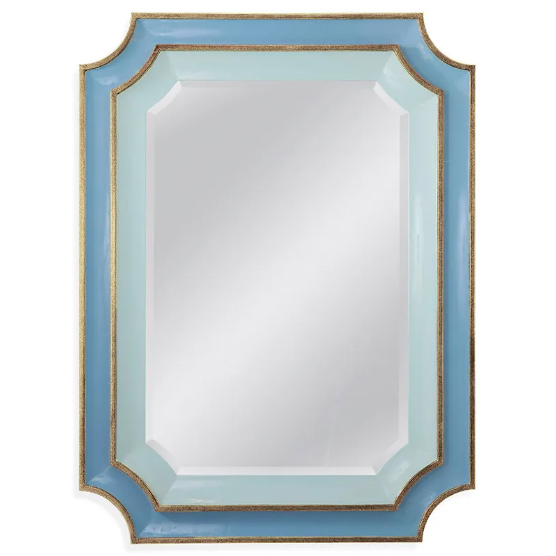Зеркало Chiara Mirror Зеркало Голубой Светло-голубой Золотой Зеркало Chiara Mirror Зеркало Голубой Светло-голубой Золотой в Костроме | Loft Concept