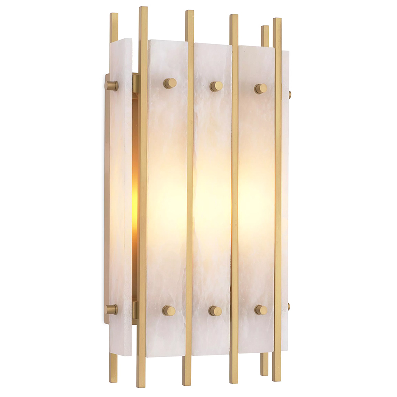 Бра Eichholtz Wall Lamp Sparks S Alabaster Латунь Бежевый Белый Мрамор Bianco Бра Eichholtz Wall Lamp Sparks S Alabaster Латунь Бежевый Белый Мрамор Bianco в Костроме | Loft Concept