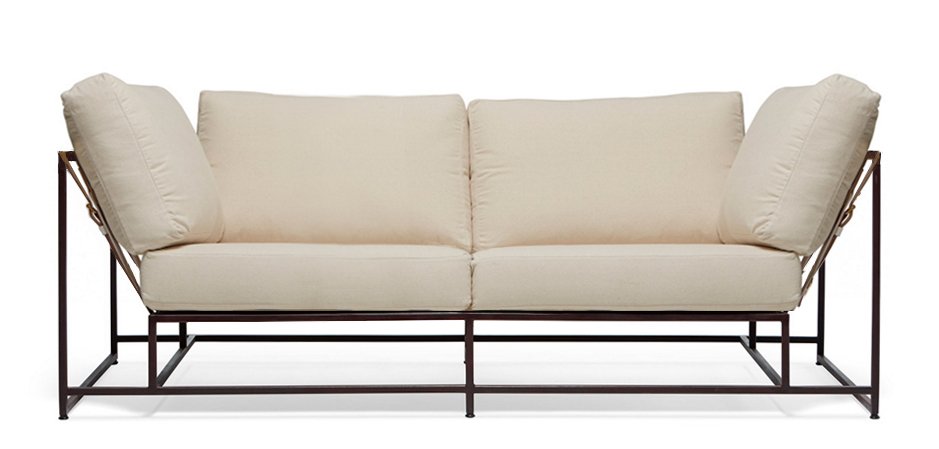 Двухместный диван Canvas & Copper Two Seat Sofa Двухместный диван Canvas & Copper Two Seat Sofa - Loft-Concept в Костроме