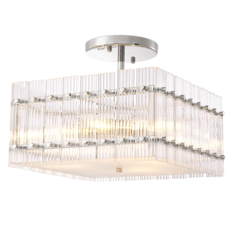 Потолочный светильник Eichholtz Ceiling Lamp Ruby Square Nickel Прозрачное Стекло Никель Потолочный светильник Eichholtz Ceiling Lamp Ruby Square Nickel Прозрачное Стекло Никель в Костроме | Loft Concept