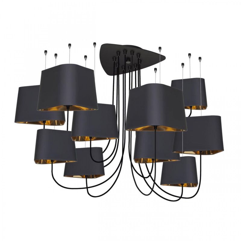 Люстра Designheure Lighting Black Grand Nuage10 плафонов Черный Золотой Люстра Designheure Lighting Black Grand Nuage10 плафонов Черный Золотой в Костроме | Loft Concept