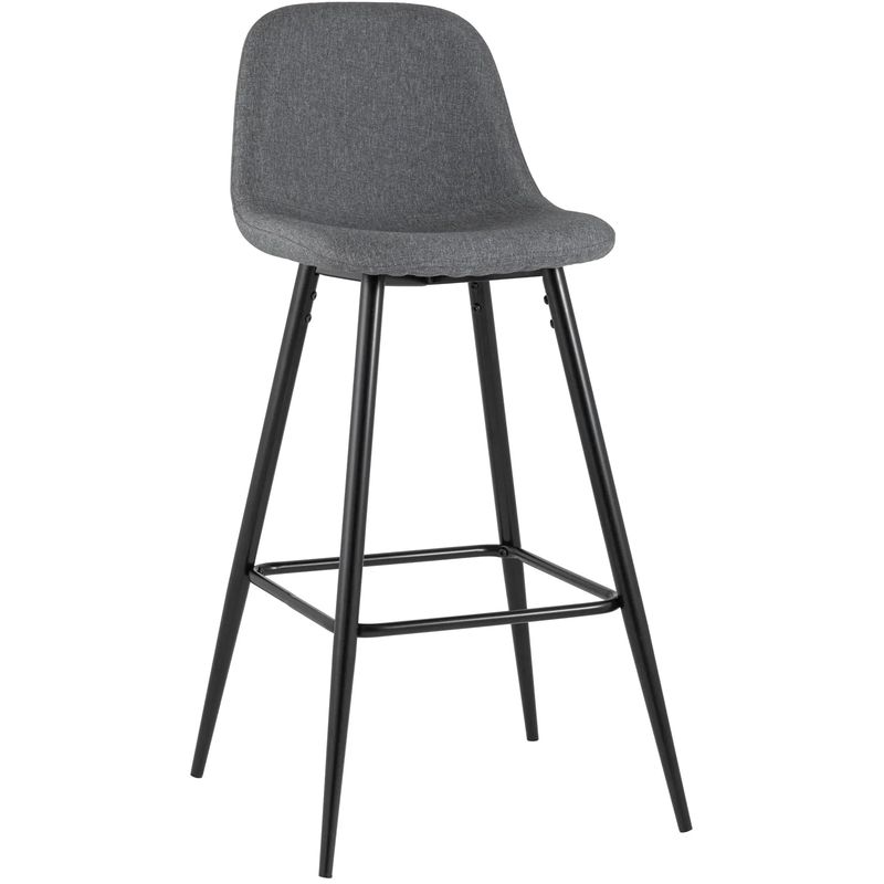 Барный Стул Archie Chair Серая Рогожка Серый Черный Барный Стул Archie Chair Серая Рогожка Серый Черный в Костроме | Loft Concept
