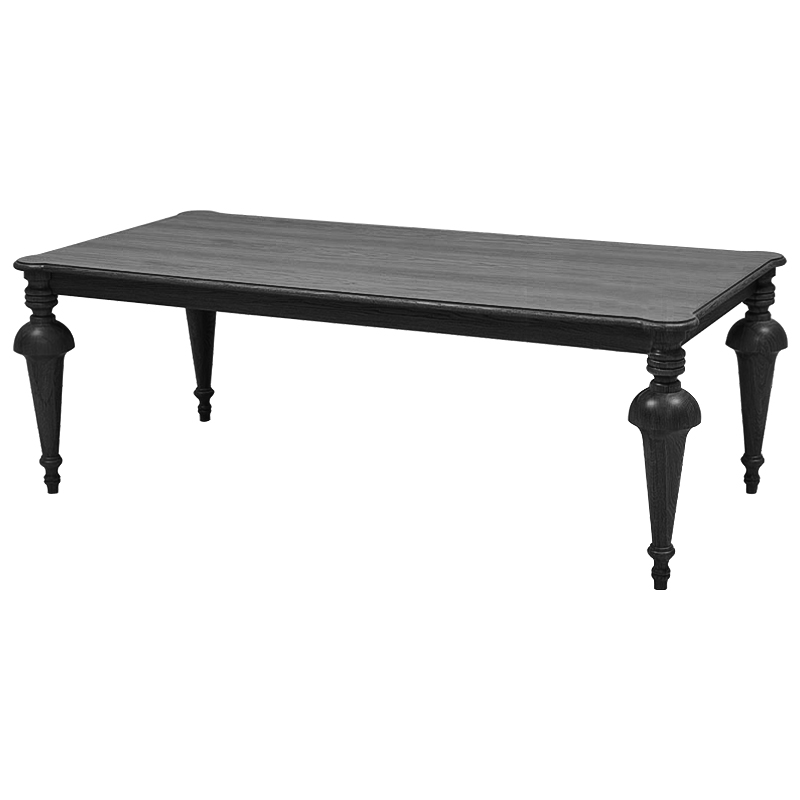 Обеденный деревянный стол Kelise Black Dinner Table Чёрный Черный Обеденный деревянный стол Kelise Black Dinner Table Чёрный Черный в Костроме | Loft Concept