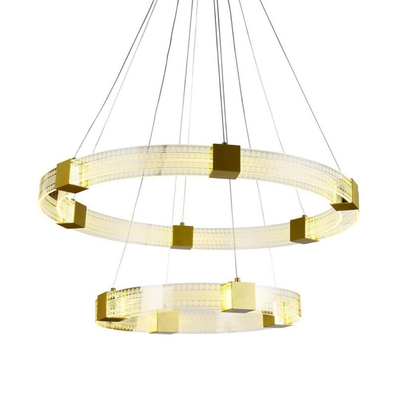 Люстра Два Кольца Ring Horizontal Ornament Meander 2 Прозрачный Золотой Люстра Два Кольца Ring Horizontal Ornament Meander 2 Прозрачный Золотой в Костроме | Loft Concept