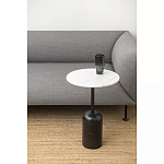 Кофейный столик с белой мраморной столешницей на черном основании Tall Coffee Black and White Table варинант исполнения - 2 | Loft Concept в Костроме