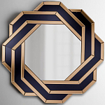 Зеркало восьмиугольное в черно-золотистой раме Pairing варинант исполнения - 1 | Loft Concept в Костроме