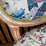 Барный стул из массива бука с изображением птиц и цветов  Beige Green Chinoiserie Garden Chair варинант исполнения - 5 | Loft Concept в Костроме