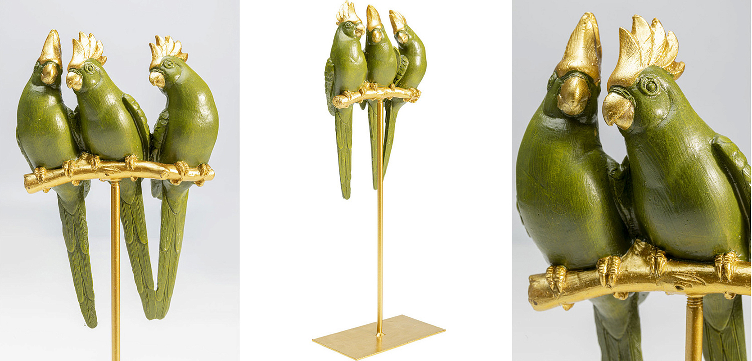 Статуэтка Three Green Parrots Статуэтка Three Green Parrots - Loft-Concept в Костроме