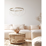 Люстра подвесная круглая золотого цвета с белыми изогнутыми световыми линиями Luke Lampco Tracer Lamp варинант исполнения - 13 | Loft Concept в Костроме