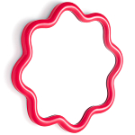 Настенное зеркало с волнистой рамой Mune Mirror Red варинант исполнения - 2 | Loft Concept в Костроме