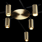 Потолочный светильник с 8-ю цилиндрическими плафонами цвета латунь TRIBES CHANDELIER варинант исполнения - 4 | Loft Concept в Костроме