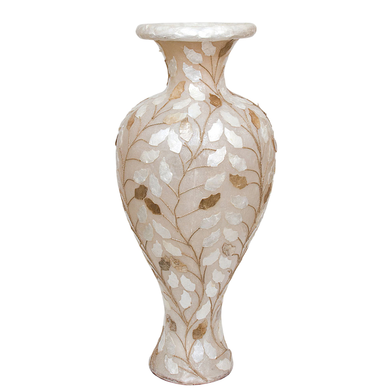 Торшер из перламутра в виде вазы Indonesian Vase Перламутровый в Костроме | Loft Concept 