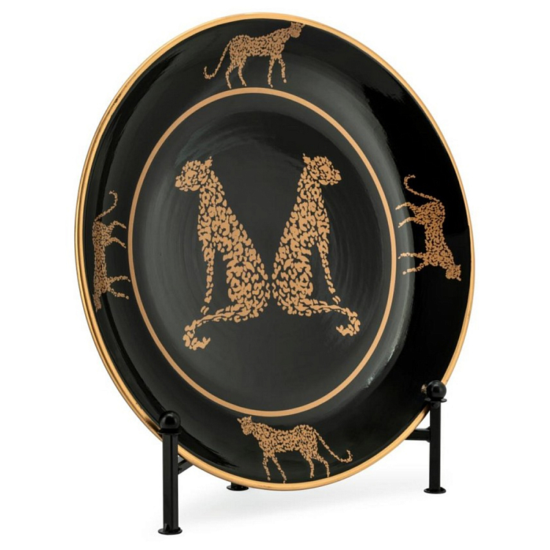 Тарелка Plate Panther Белый Черный Коричневый Тарелка Plate Panther Белый Черный Коричневый в Костроме | Loft Concept