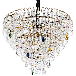 Люстра с прозрачными и цветными подвесками из хрусталя Colorful Crystals Chandelier 12 варинант исполнения - 1 | Loft Concept в Костроме