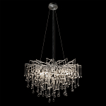 Люстра подвесная с прозрачными стеклянными подвесками в форме капель Диаметр 60 см Droplet Chandelier варинант исполнения - 11 | Loft Concept в Костроме