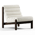 Кресло с деревянным каркасом и обивкой из белой ткани букле Medieval Furniture варинант исполнения - 2 | Loft Concept в Костроме