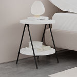 Стол приставной с 2-мя круглыми белыми столешницами ESSEL SIDE TABLE WHITE варинант исполнения - 7 | Loft Concept в Костроме