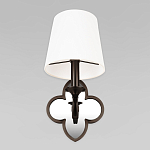 Бра с белым текстильным абажуром и декоративным основанием в виде четырехлистника с зеркальной вставкой Vitorino варинант исполнения - 3 | Loft Concept в Костроме