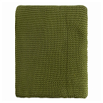 Плед из хлопка жемчужной вязки оливкового цвета Waffle Comfort варинант исполнения - 4 | Loft Concept в Костроме